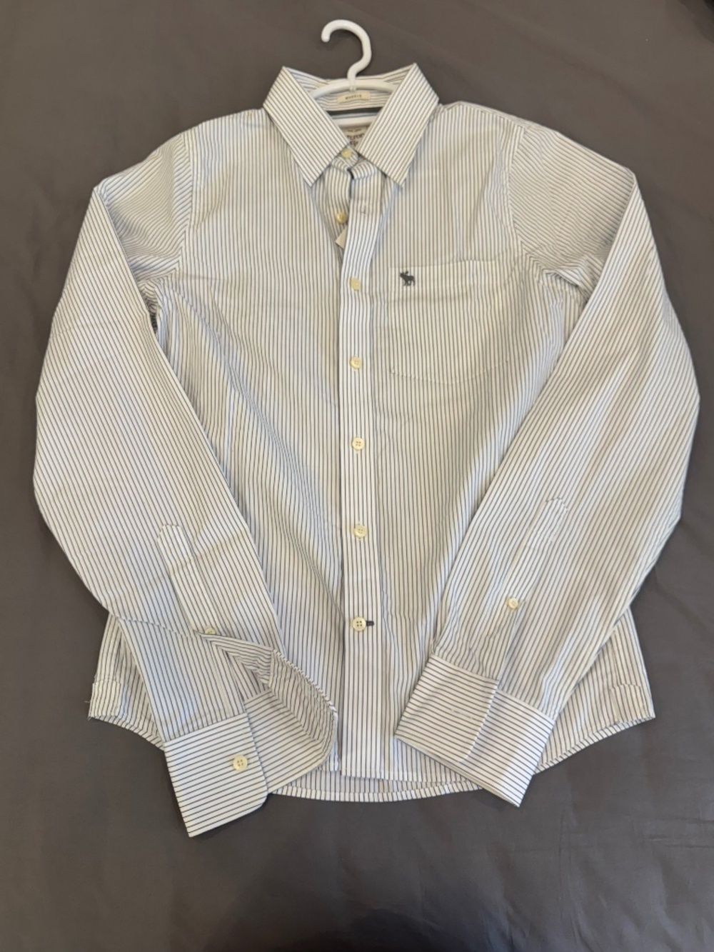 VTG Y2K Abercrombie Fitch Striped Muscle Fit Button Down Shirt Moose Mens M NWT